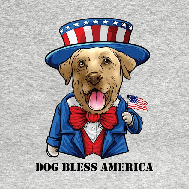 Yellow Labrador Retriever Dog Bless America by whyitsme